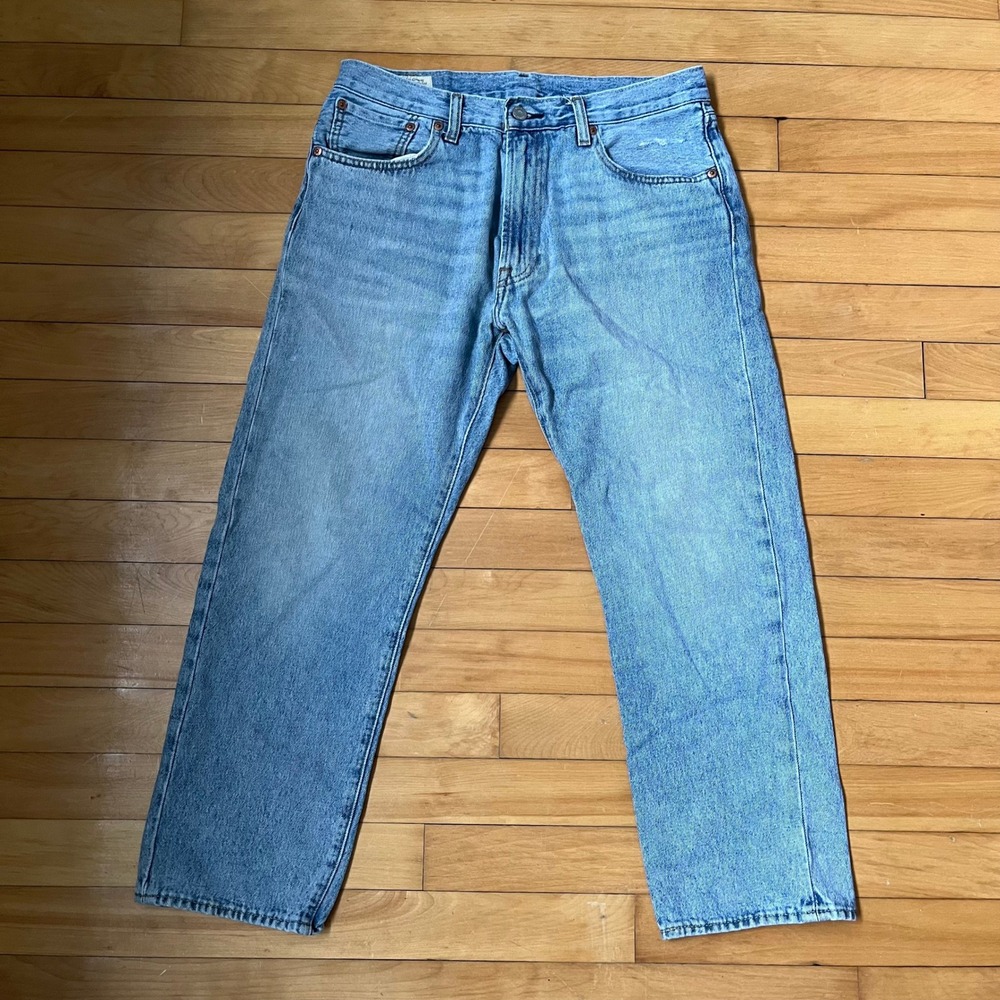 Levis Premium 551 Z Authentic Straight Light Wash Jeans Mens W32 Big E